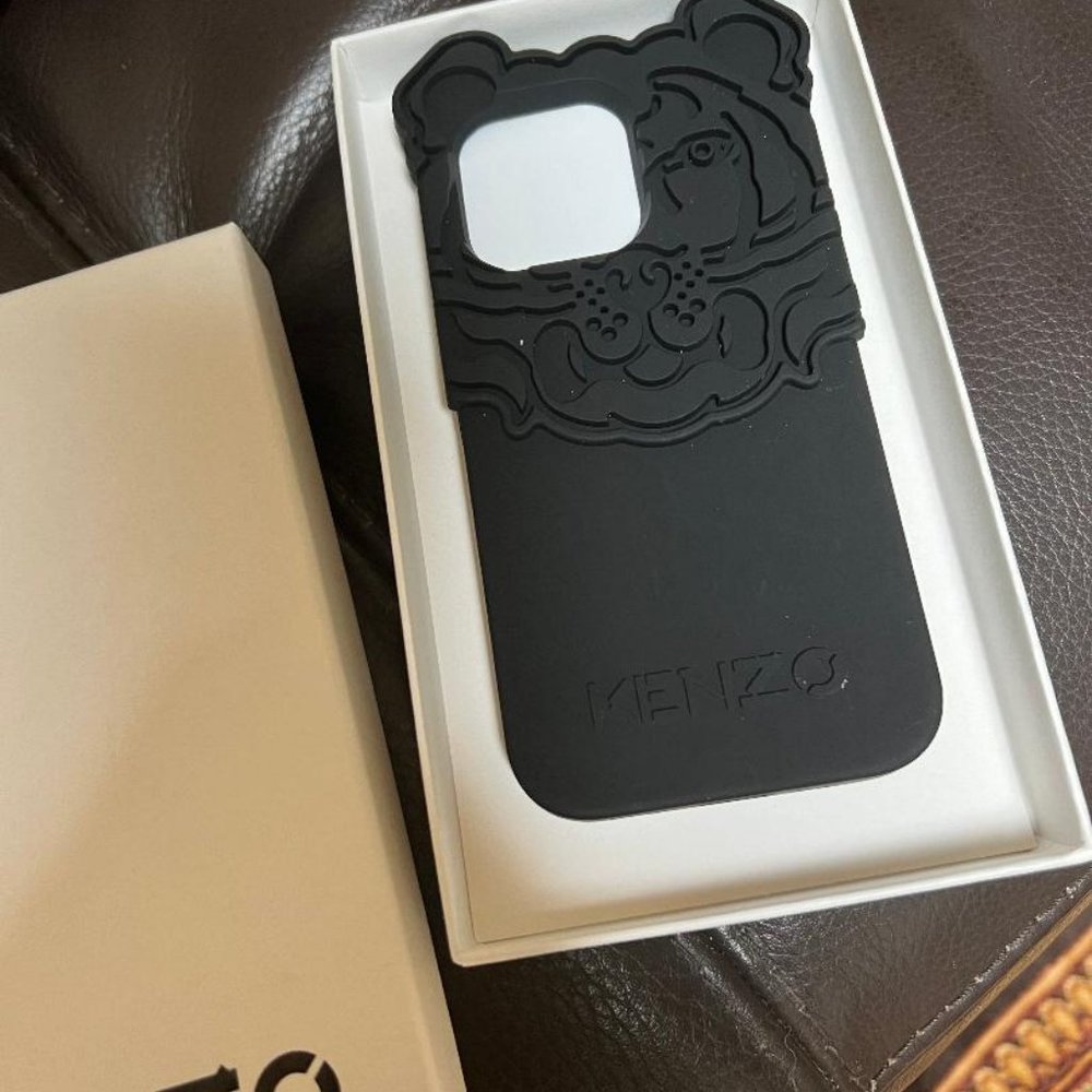 Kenzo Tiger Ears iPhone 13 Pro Rubber Phone Case Black